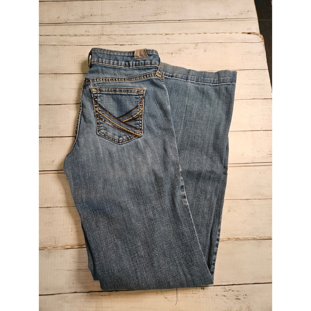 Ariat Trouser Jeans Women's 29L Medium Wash Bootcut Western Embroidered Jean Y2K